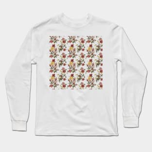 Floral Cross Stitch Texture Long Sleeve T-Shirt